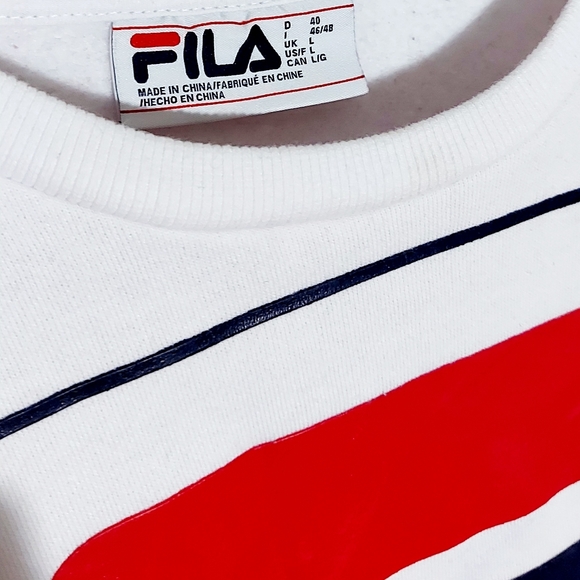 Fila Women's Sidra Sweatshirt, Peacoat/White/Chinese Red, Size Large - Picture 3 of 6